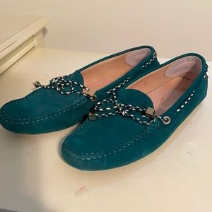 Teal suede tods loafers